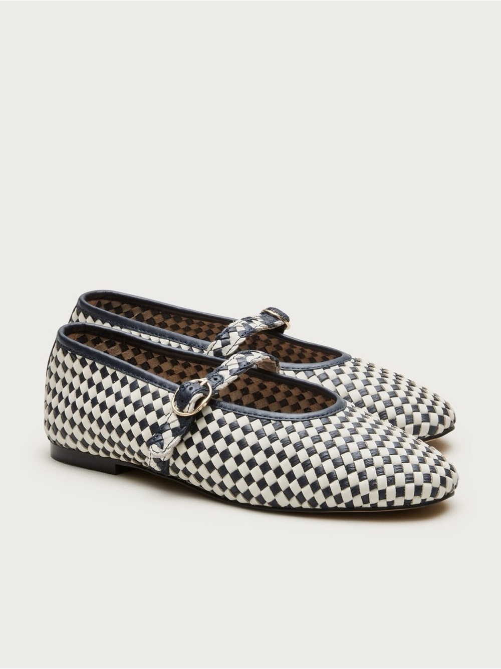 Barely worn J.Crew Mary Jane ballet flats in woven leather 10.5
